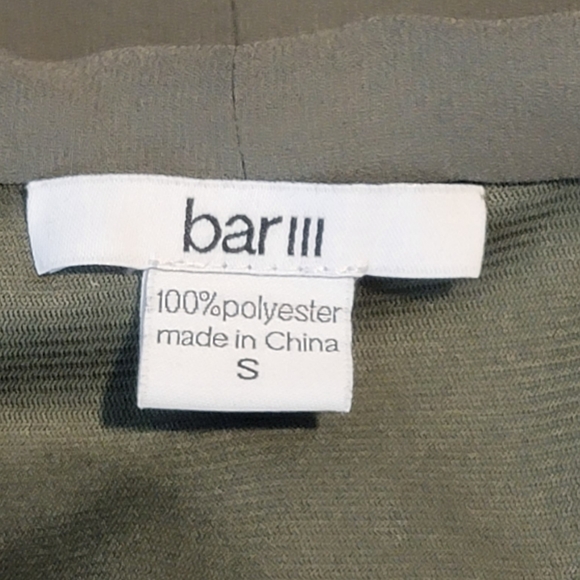 Bar III Olive Green Long Sleeve Faux Wrap Dress with Pockets Small - Picture 2 of 3